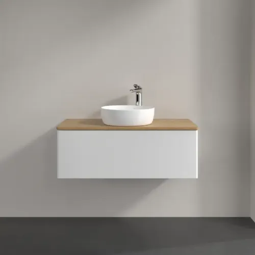 Villeroy & Boch Antao Тумба под раковину, 1 выдвижной ящик, 1000 x 360 x 500 mm, лицевая поверхность без текстурированной отделки, Glossy White Lacquer / Honey Oak K31051GF