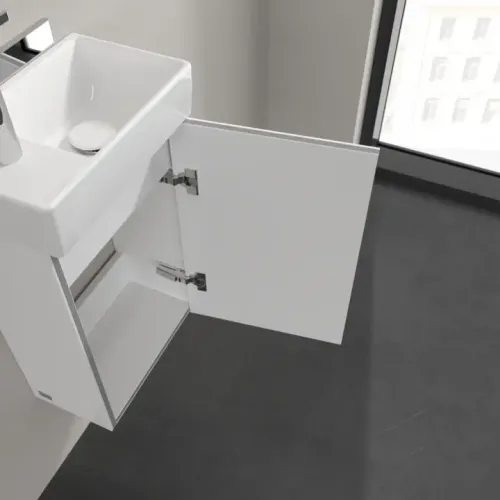 Villeroy & Boch Avento Тумба под раковину, 1 дверь, 340 x 514 x 234 mm, Стекло белое A87601B4