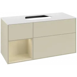 Villeroy & Boch Finion Тумба под раковину, с подсветкой, 3 выдвижных ящика, 1200 x 603 x 501 mm, Silk Grey Matt Lacquer / Silk Grey Matt Lacquer F411HJHJ