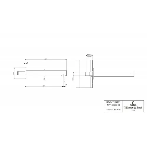 Излив Villeroy & Boch Loop & Friends TVT106505153K5 для ванны, черный матовый TVT106505153K5