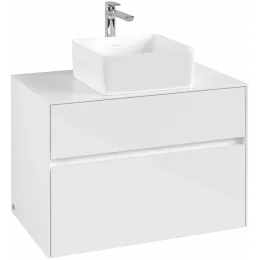 Villeroy & Boch Collaro Тумба под раковину, 2 выдвижных ящика, 800 x 548 x 500 mm, Glossy White / Glossy White C03700DH