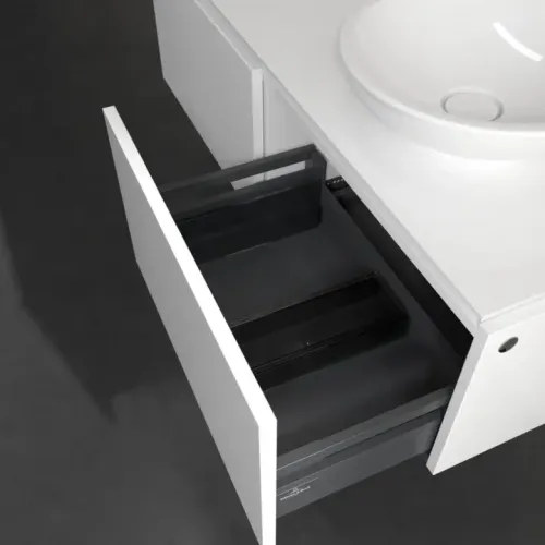 Villeroy & Boch Legato Тумба под раковину, 2 выдвижных ящика, 1200 x 380 x 500 mm, Glossy White / Glossy White B58100DH