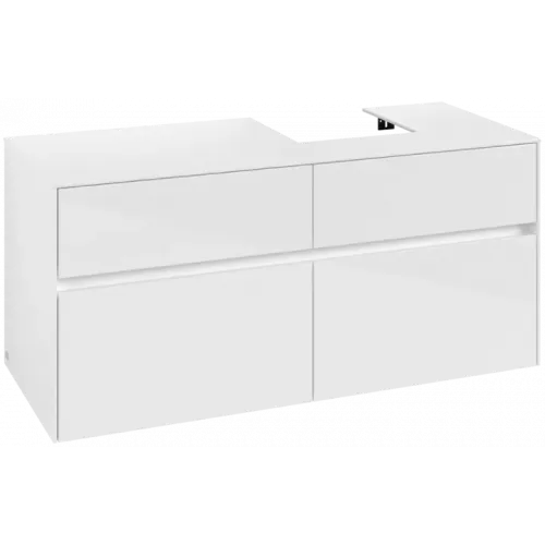 Villeroy & Boch Collaro Тумба под раковину, 4 выдвижных ящика, 1200 x 548 x 500 mm, Glossy White / Glossy White C09900DH