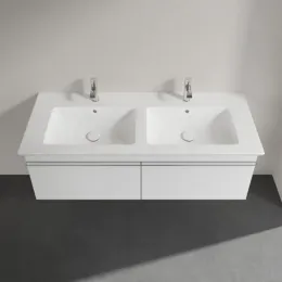 Villeroy & Boch Venticello Тумба под раковину, 2 выдвижных ящика, 1253 x 420 x 502 mm, Glossy White / Glossy White A93901DH
