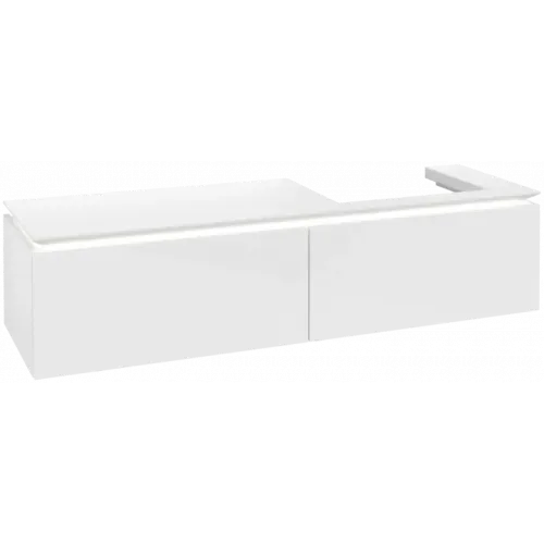 Villeroy & Boch Legato Тумба под раковину, с подсветкой, 2 выдвижных ящика, 1600 x 380 x 500 mm, Glossy White / Glossy White B690L0DH