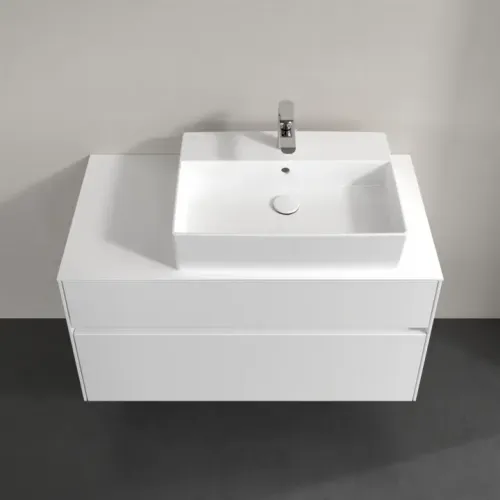 Villeroy & Boch Collaro Тумба под раковину, с подсветкой, 2 выдвижных ящика, 1000 x 548 x 500 mm, Glossy White / Glossy White C127B0DH