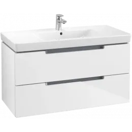Villeroy & Boch Subway 2.0 Тумба под раковину, 2 выдвижных ящика, 987 x 520 x 449 mm, Glossy White A69710DH