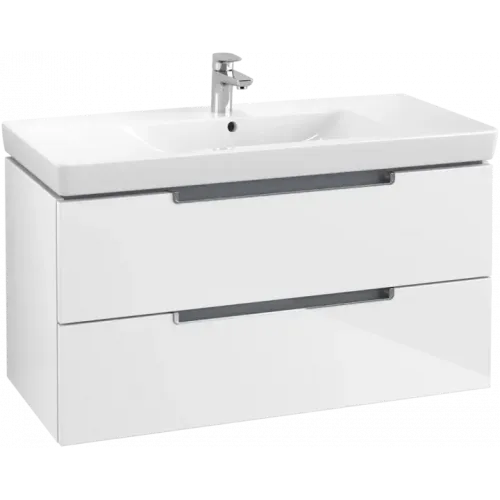 Villeroy & Boch Subway 2.0 Тумба под раковину, 2 выдвижных ящика, 987 x 520 x 449 mm, Glossy White A69710DH