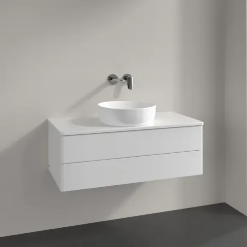 Villeroy & Boch Antao Тумба под раковину, 2 выдвижных ящика, 1000 x 360 x 500 mm, лицевая поверхность без текстурированной отделки, Glossy White Lacquer / Glossy White Lacquer K20010GF