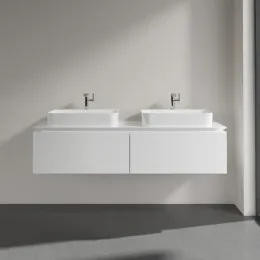 Villeroy & Boch Legato Тумба под раковину, 2 выдвижных ящика, 1600 x 380 x 500 mm, Glossy White / Glossy White B76700DH