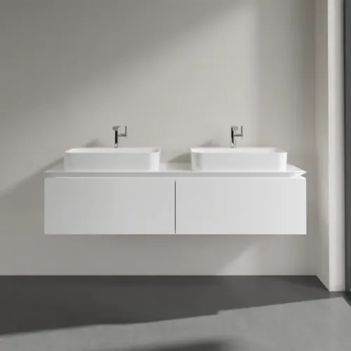 Villeroy & Boch Legato Тумба под раковину, 2 выдвижных ящика, 1600 x 380 x 500 mm, Glossy White / Glossy White B76700DH