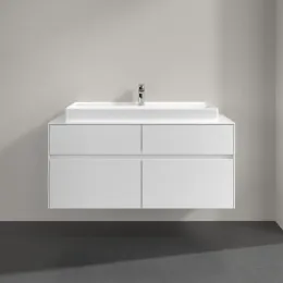 Villeroy & Boch Collaro Тумба под раковину, с подсветкой, 4 выдвижных ящика, 1200 x 548 x 500 mm, Glossy White / Glossy White C091B0DH