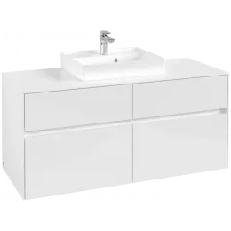 Villeroy & Boch Collaro Тумба под раковину, 4 выдвижных ящика, 1200 x 548 x 500 mm, Glossy White / Glossy White C07000DH