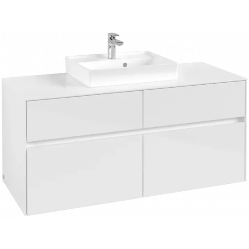 Villeroy & Boch Collaro Тумба под раковину, 4 выдвижных ящика, 1200 x 548 x 500 mm, Glossy White / Glossy White C07000DH