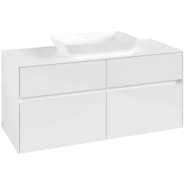 Villeroy & Boch Collaro Тумба под раковину, 4 выдвижных ящика, 1200 x 548 x 500 mm, Glossy White / Glossy White C11200DH