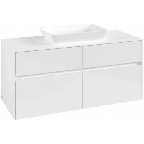 Villeroy & Boch Collaro Тумба под раковину, 4 выдвижных ящика, 1200 x 548 x 500 mm, Glossy White / Glossy White C11200DH