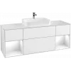 Villeroy & Boch Finion Тумба под раковину, с подсветкой, 4 выдвижных ящика, 1600 x 603 x 501 mm, Glossy White Lacquer / Glossy White Lacquer G451GFGF