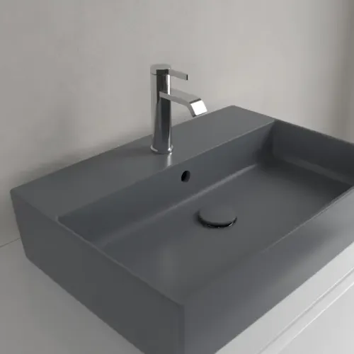Villeroy & Boch Memento 2.0 Раковина для установки на столешницу, 600 x 420 x 140 mm, Graphite CeramicPlus, с переливом 4A0760i4
