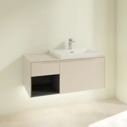 Villeroy & Boch Subway 3.0 Тумба под раковину, с подсветкой, 2 выдвижных ящика, 1001 x 423 x 516 mm, Cashmere Grey / Cashmere Grey C571L2VN