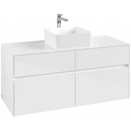 Villeroy & Boch Collaro Тумба под раковину, 4 выдвижных ящика, 1200 x 548 x 500 mm, Glossy White / Glossy White C04100DH