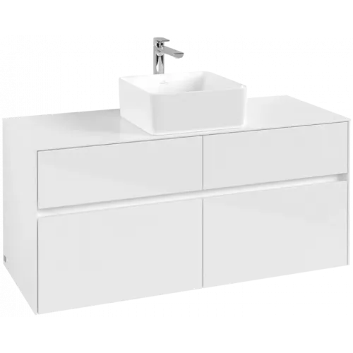 Villeroy & Boch Collaro Тумба под раковину, 4 выдвижных ящика, 1200 x 548 x 500 mm, Glossy White / Glossy White C04100DH