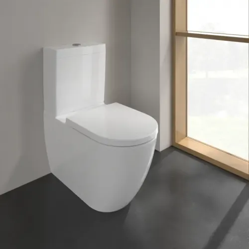 Villeroy & Boch Subway 3.0 ViClean унитаз-компакт с открытым смывным краем, напольный, с TwistFlush, Альпийский белый 4672T001