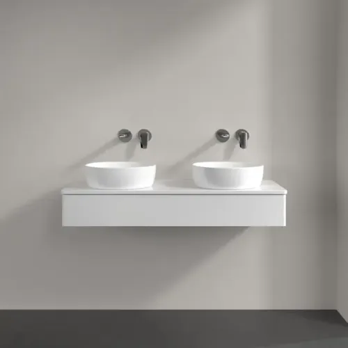 Villeroy & Boch Antao Тумба под раковину, с подсветкой, 1 выдвижной ящик, 1200 x 190 x 500 mm, лицевая поверхность без текстурированной отделки, Glossy White Lacquer / Glossy White Lacquer L13010GF