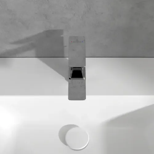 Villeroy & Boch Subway 3.0 Смеситель для раковины однорычажный с комплектом слива со стяжкой, Хром TVW11200200061