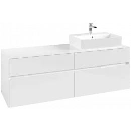Villeroy & Boch Collaro Тумба под раковину, 4 выдвижных ящика, 1600 x 548 x 500 mm, Glossy White / Glossy White C13600DH