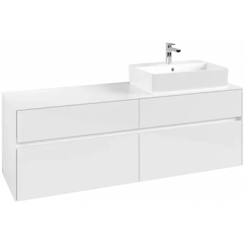 Villeroy & Boch Collaro Тумба под раковину, 4 выдвижных ящика, 1600 x 548 x 500 mm, Glossy White / Glossy White C13600DH