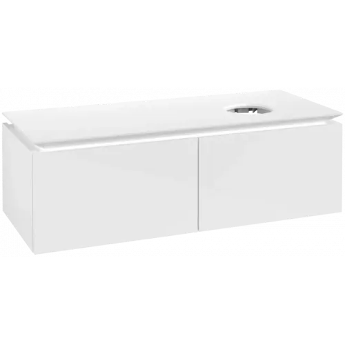 Villeroy & Boch Legato Тумба под раковину, 2 выдвижных ящика, 1200 x 380 x 500 mm, Glossy White / Glossy White B58100DH