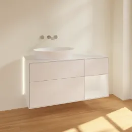 Villeroy & Boch Finion Тумба под раковину, с подсветкой, 3 выдвижных ящика, 1200 x 603 x 501 mm, Glossy White Lacquer / Glossy White Lacquer GA51GFGF