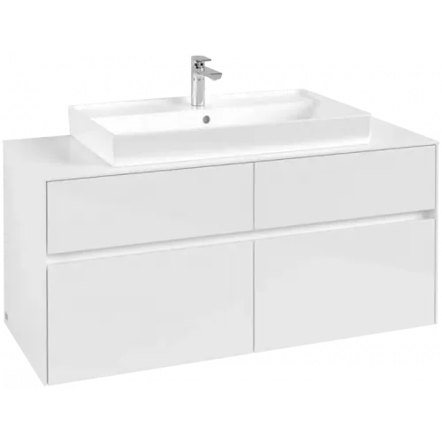Villeroy & Boch Collaro Тумба под раковину, 4 выдвижных ящика, 1200 x 548 x 500 mm, Glossy White / Glossy White C08700DH
