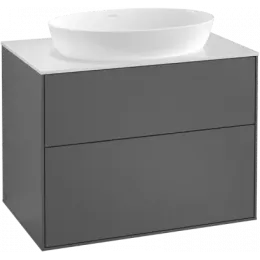 Villeroy & Boch Finion Тумба под раковину, с подсветкой, 2 выдвижных ящика, 800 x 603 x 501 mm, Silk Grey Matt Lacquer G99100HJ