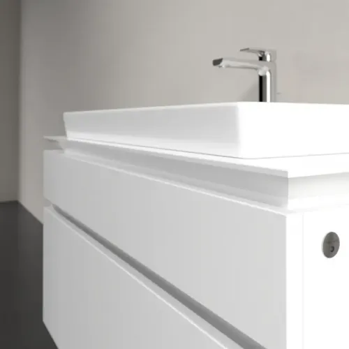 Villeroy & Boch Legato Тумба под раковину, с подсветкой, 2 выдвижных ящика, 1000 x 550 x 500 mm, Glossy White / Glossy White B695L0DH