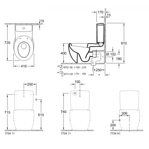 Чаша для унитаза-компакта Villeroy & Boch Aveo 661410R2