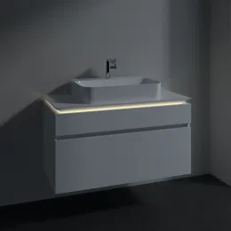 Villeroy & Boch Legato Тумба под раковину, с подсветкой, 2 выдвижных ящика, 1000 x 550 x 500 mm, Glossy White / Glossy White B756L0DH