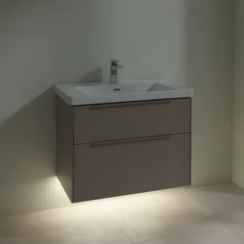 Villeroy & Boch Subway 3.0 Тумба под раковину, с подсветкой, 2 выдвижных ящика, 772 x 576 x 478 mm, Taupe C574L2VM