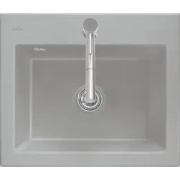 Villeroy & Boch Subway 60 S Мойка, включая Комплект слива с ручным управлением, выкл Керамика, 600 x 510 mm, Альпийский белый CeramicPlus 330901R1