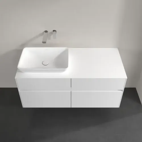 Villeroy & Boch Collaro Тумба под раковину, с подсветкой, 4 выдвижных ящика, 1200 x 548 x 500 mm, Glossy White / Glossy White C113B0DH