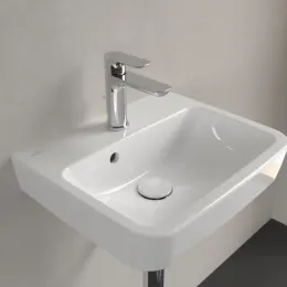 Villeroy & Boch O.novo Раковина компактная, 450 x 370 x 160 mm, Альпийский белый AntiBac CeramicPlus, с переливом, задняя сторона и нижняя сторона шлифованные 43444GT2