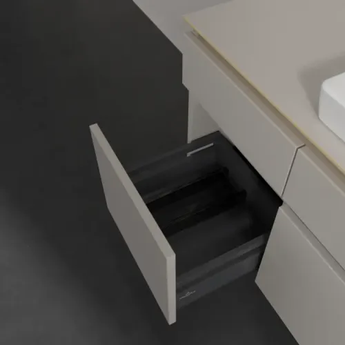 Villeroy & Boch Legato Тумба под раковину, с подсветкой, 5 выдвижных ящиков, 1400 x 550 x 500 mm, Soft Grey / Soft Grey B685L0VK