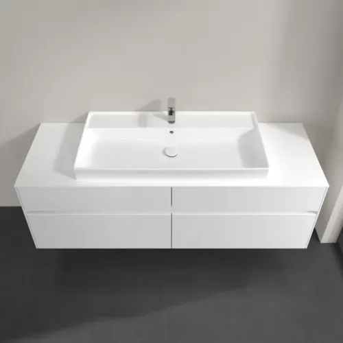 Villeroy & Boch Collaro Тумба под раковину, с подсветкой, 4 выдвижных ящика, 1600 x 548 x 500 mm, Glossy White / Glossy White C031B0DH