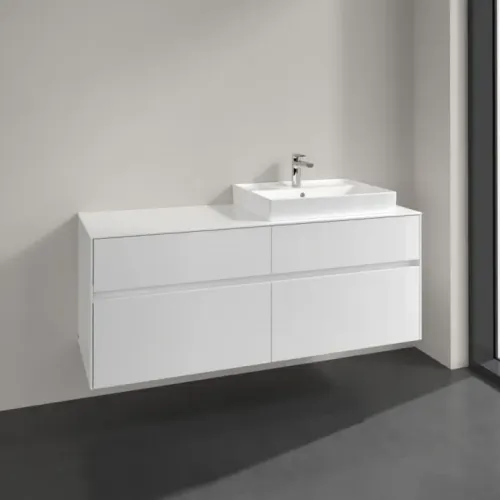 Villeroy & Boch Collaro Тумба под раковину, 4 выдвижных ящика, 1400 x 548 x 500 mm, Glossy White / Glossy White C08600DH