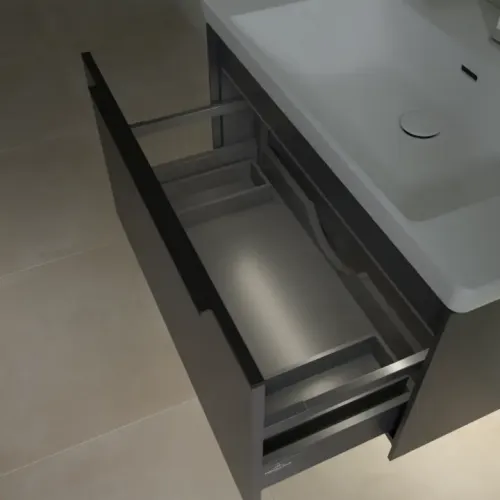 Villeroy & Boch Subway 3.0 Тумба под раковину, с подсветкой, 1 выдвижной ящик, 772 x 429 x 478 mm, Graphite C573L1VR