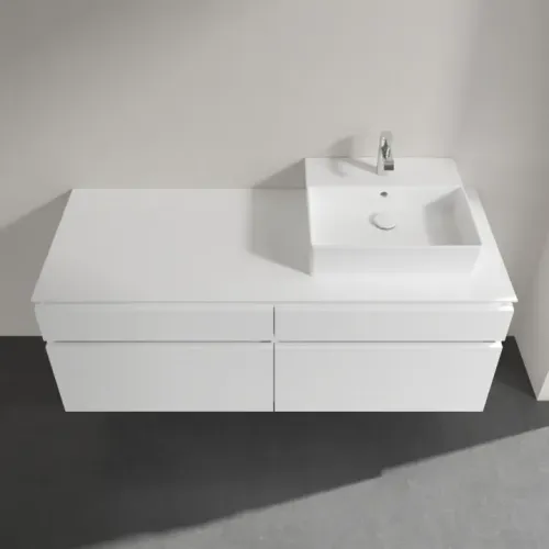 Villeroy & Boch Legato Тумба под раковину, 4 выдвижных ящика, 1400 x 550 x 500 mm, Glossy White / Glossy White B61600DH