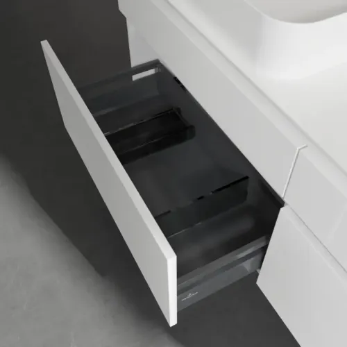 Villeroy & Boch Legato Тумба под раковину, 4 выдвижных ящика, 1600 x 550 x 500 mm, Glossy White / Glossy White B76400DH