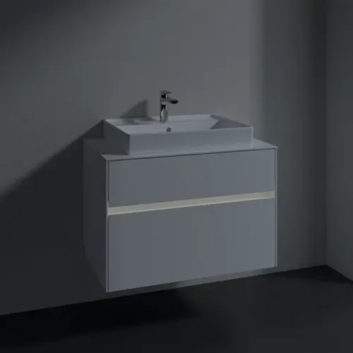Villeroy & Boch Collaro Тумба под раковину, с подсветкой, 2 выдвижных ящика, 800 x 548 x 500 mm, Glossy White / Glossy White C080B0DH