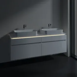 Villeroy & Boch Legato Тумба под раковину, с подсветкой, 4 выдвижных ящика, 1600 x 550 x 500 mm, Glossy White / Glossy White B768L0DH
