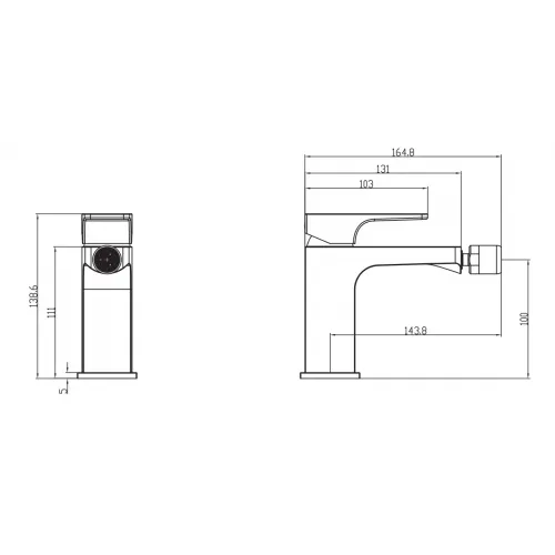Villeroy Boch Architectura Square TVB12500100061 Смеситель для биде однорычажный хром